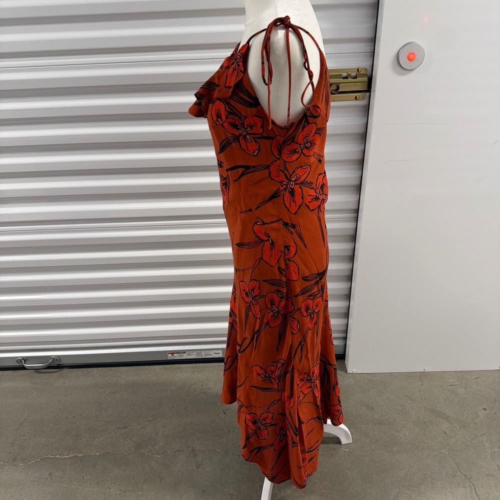 Floral Slip Midi Dress in Burnt Orange - Picture 4 of 11